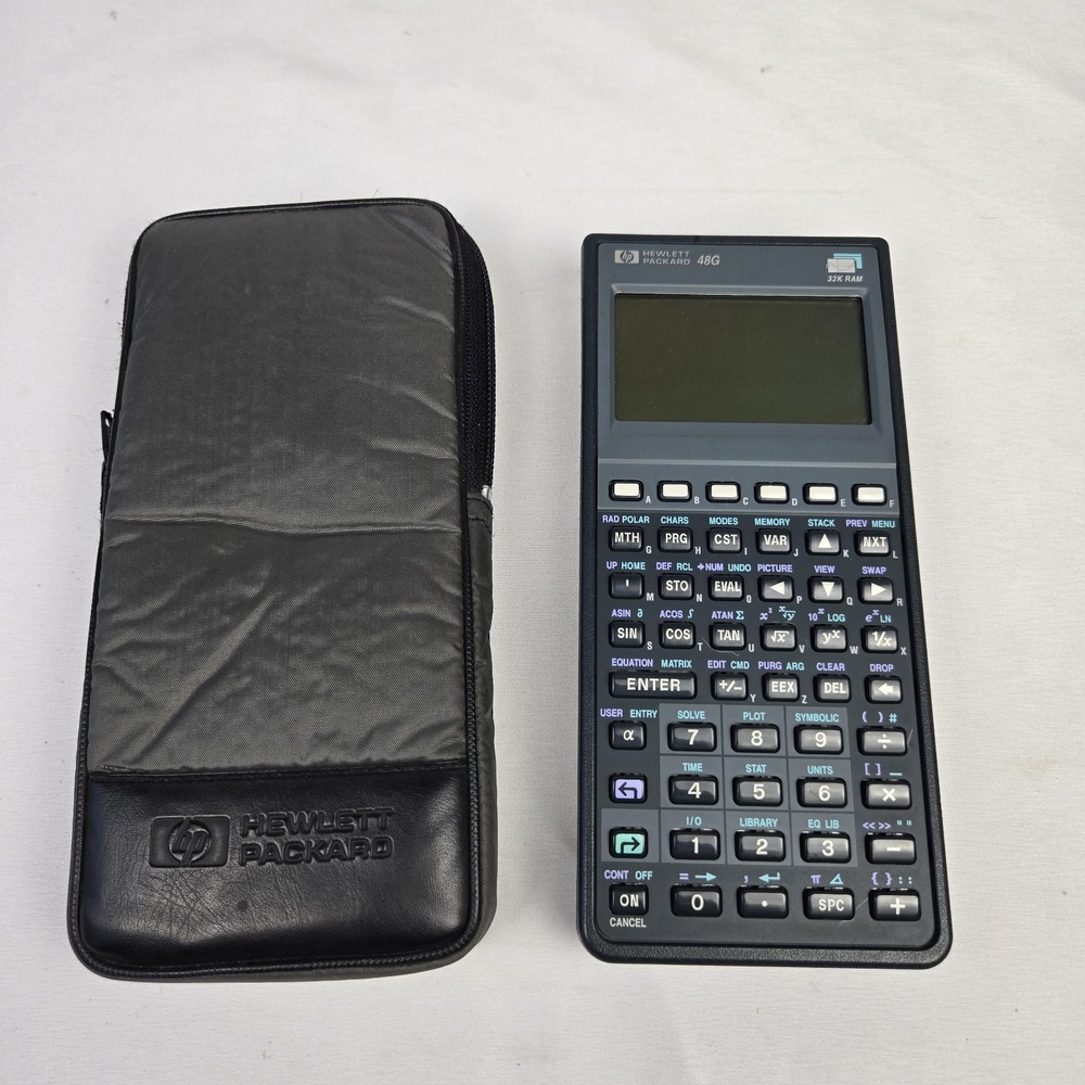Hewlett Packard HP 48G Graphing Calculator With Case No Manual - TESTED